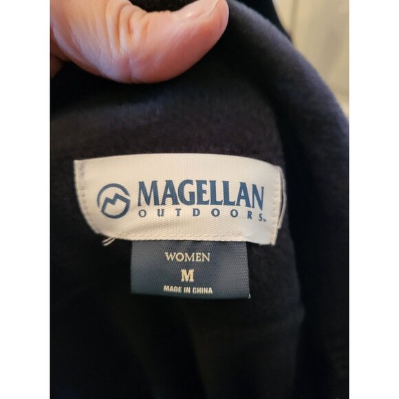 Women Magellan Outdoors Black Arctic Fleece Jacket M Zipper Gorpcore Winter Cozy - Picture 10 of 10